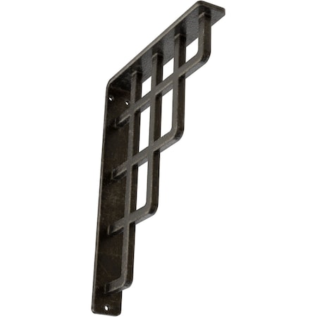 Diane Wrought Iron Bracket, (Single Center Brace), Antiqued Warm Silver 1 1/2W X 7 1/2D X 10H